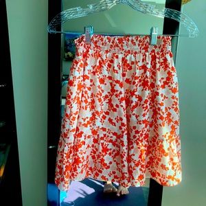 19  Cooper Above the Knee Flowy Orange Floral Print Skirt